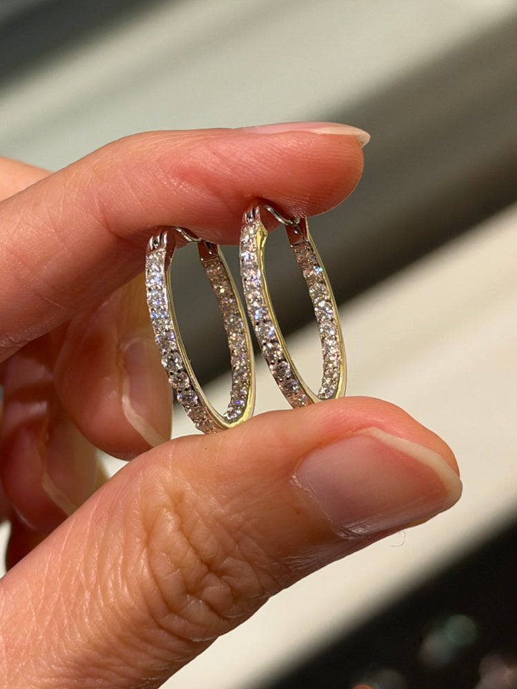 Arracadas de Plata con Moissanitas de 2mm