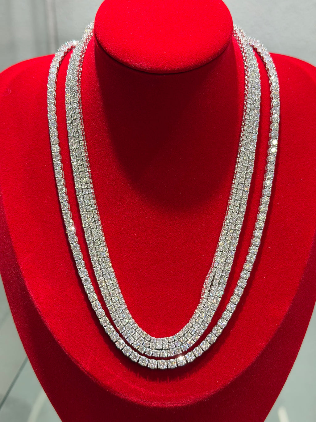 Cadena Tenis de Plata con Moissanita 3mm 45cm