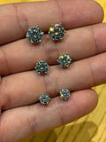 Aretes Solitarios de Plata con Moissanita 0.5ct-2ct