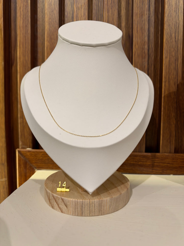 Cadena Ancla de 1mm 45cm de Oro Italiano 14k
