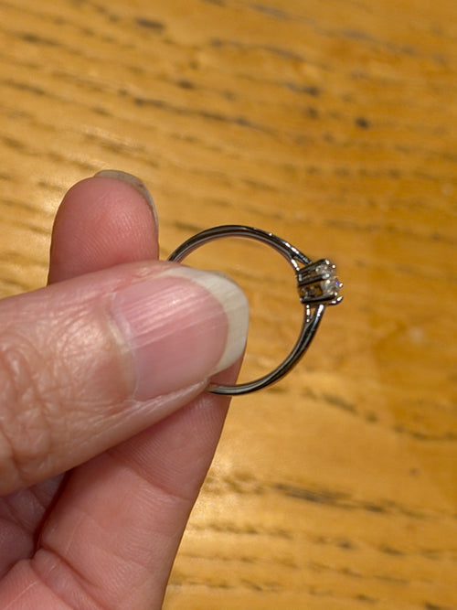 Anillo Marquesa de Plata con Moissanita 1ct