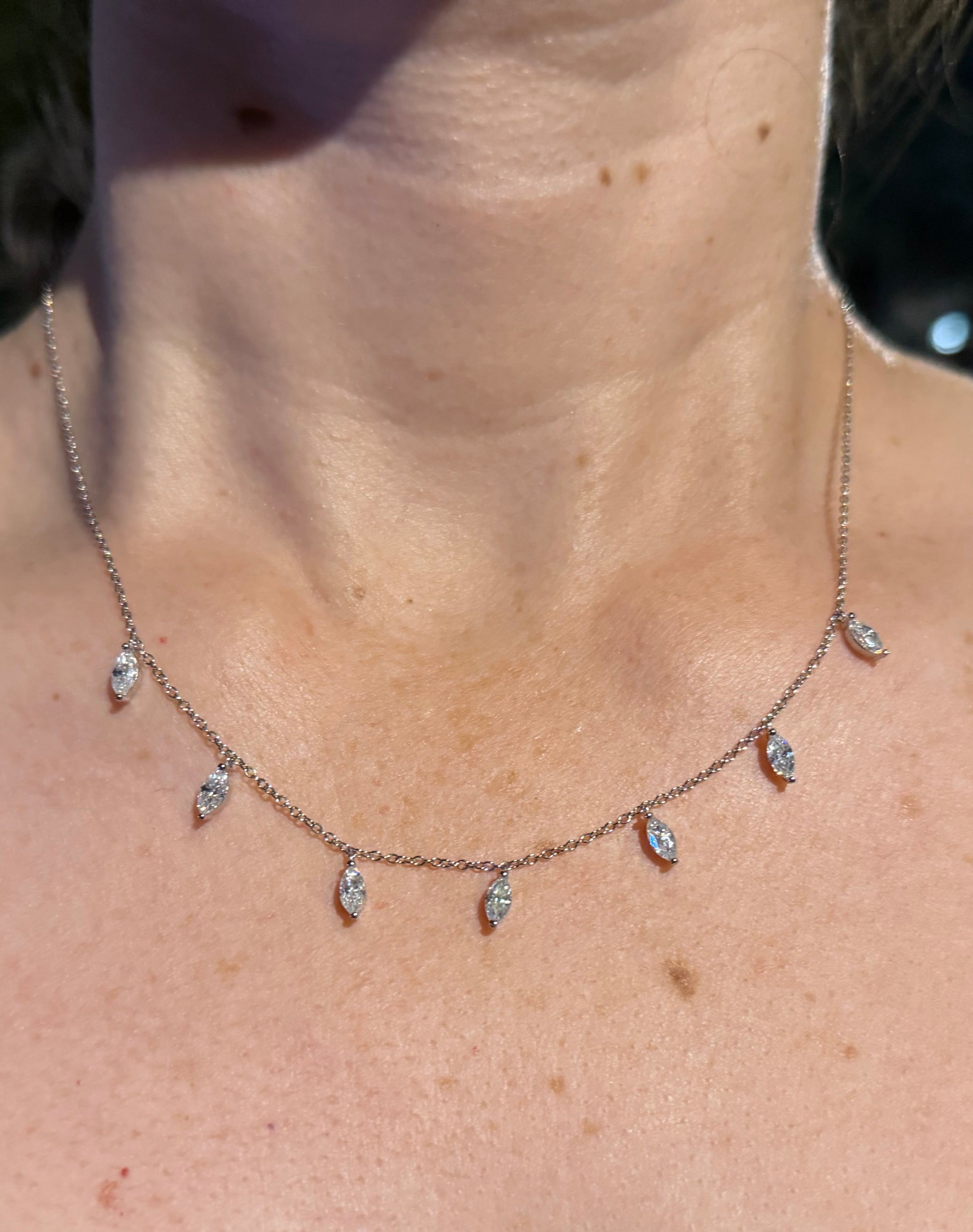 Collar Marquesas de Plata con Moissanita