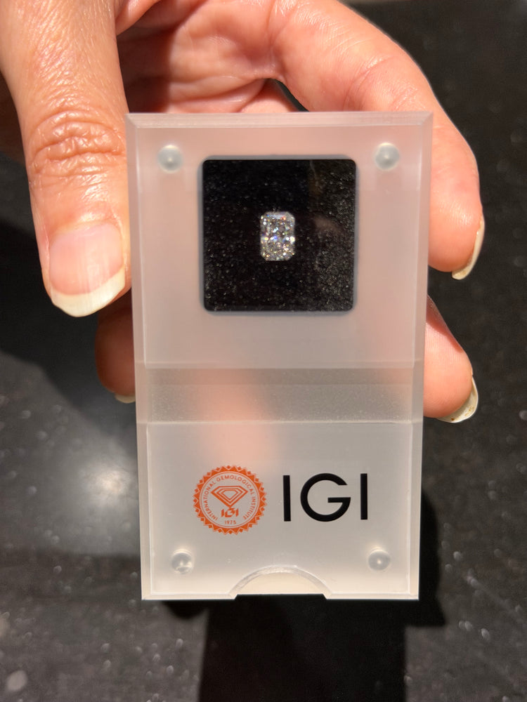 Diamante de Laboratorio Corte Radiante 1.07ct D VS1 con Certificado IGI