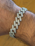 Pulsera Miami ICE 10mm Plata Moissanita