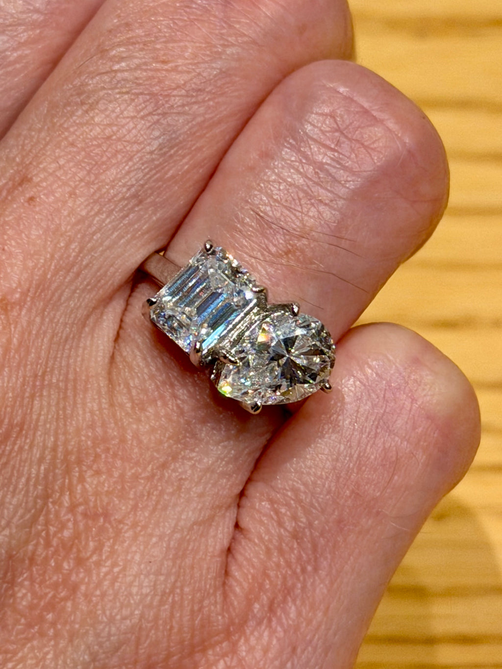 Anillo Tu & Yo de Plata con 2 Moissanitas de 2ct