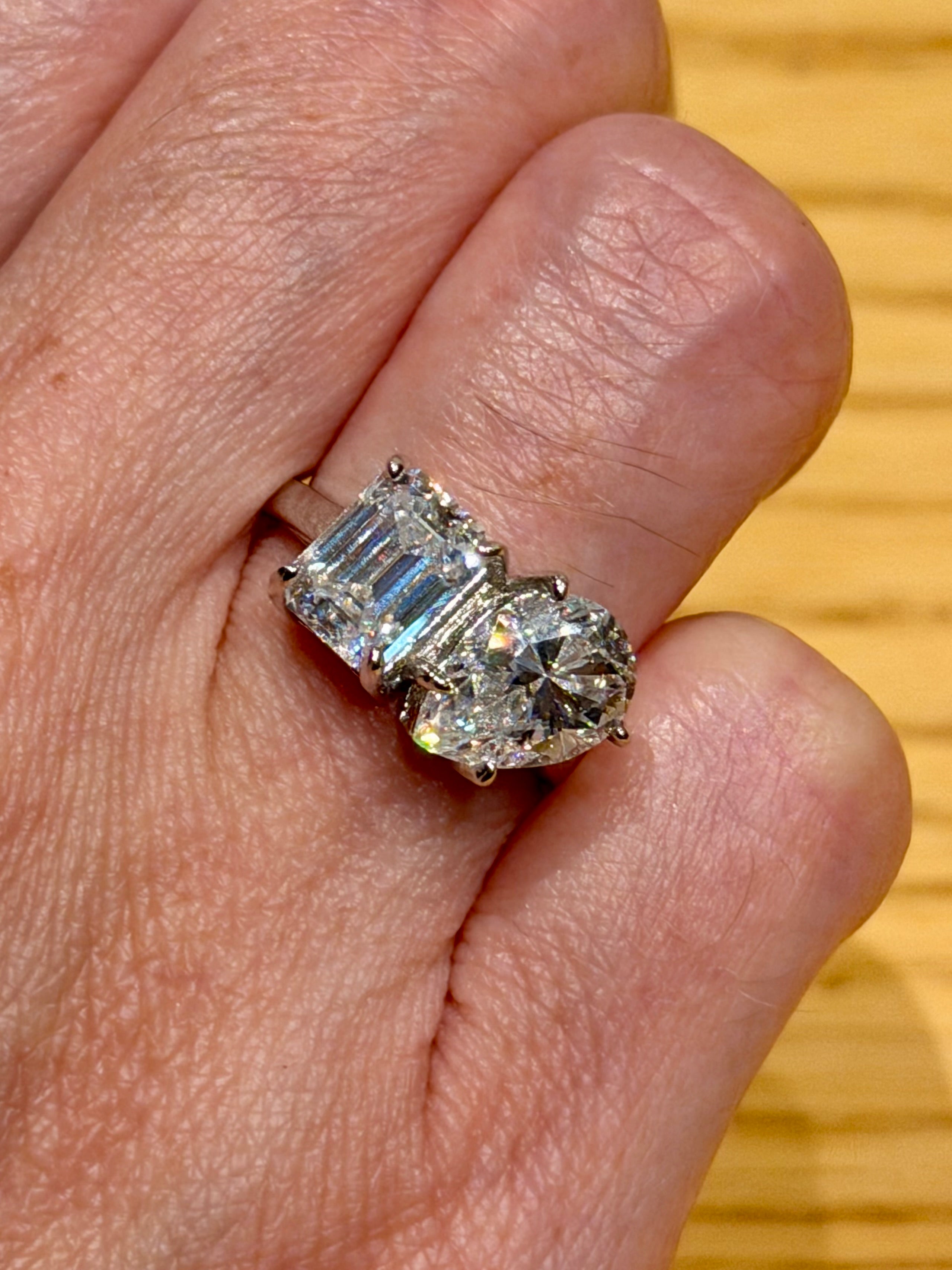 Anillo Tu & Yo de Plata con 2 Moissanitas de 2ct