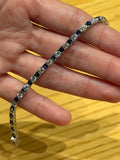 Pulsera Tenis de Plata con Moissanita y Zafiros Lab 3mm