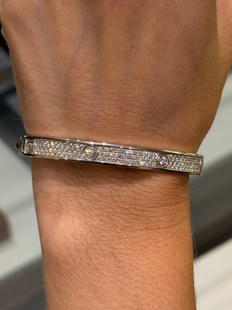 Pulsera Lover de Plata con Moissanita Full Pavé 7mm