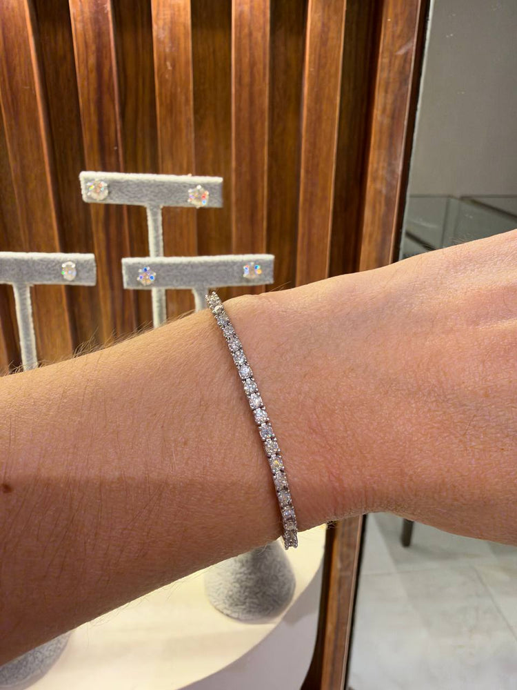 Pulsera Tenis de Plata con Moissanita de 2mm