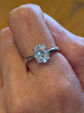 Anillo Oval de Plata con Moissanita 2ct