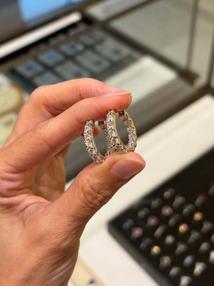 Arracadas de Plata con Moissanitas de 3mm