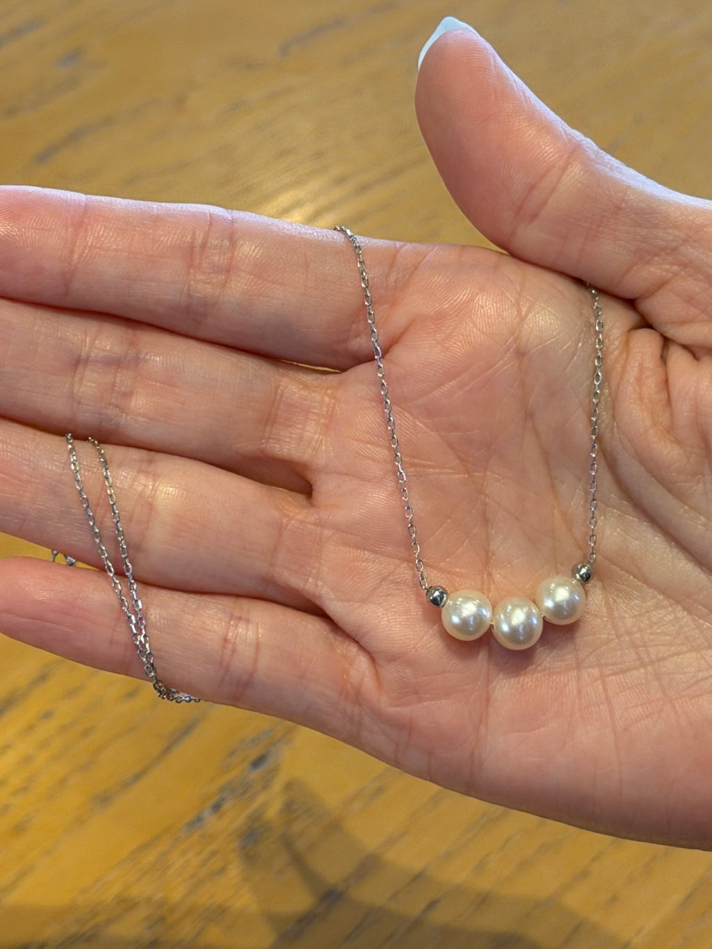 Collar de 3 Perlas de Plata