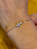 Pulsera Cruz de Plata con Moissanita 2.5mm