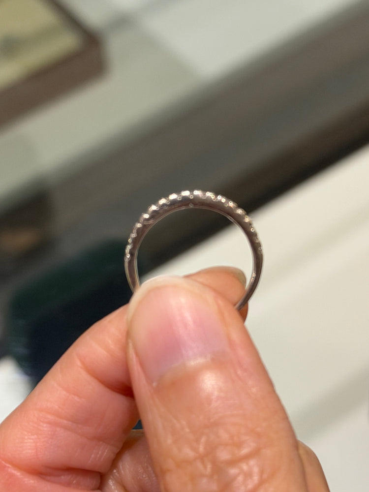 Media Churumbela de Plata con Moissanitas de 1.6mm