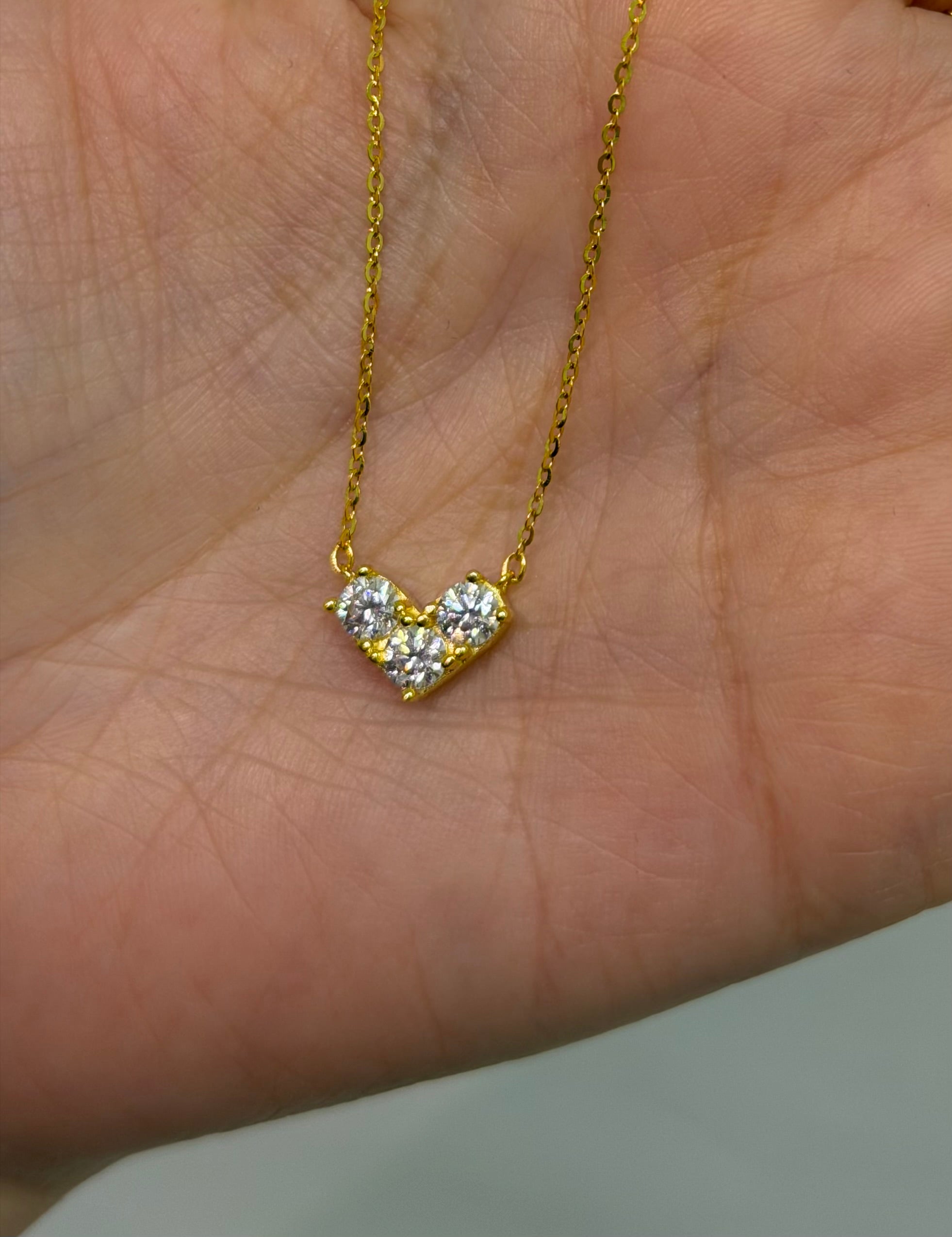 Collar Corazón de Plata con Moissanita