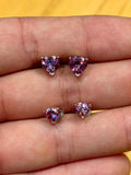 Aretes de Plata con Moissanita de Corazón Rosa 0.5-1ct