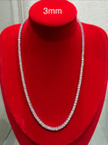 Cadena Tenis de Plata con Moissanita 3mm 45cm