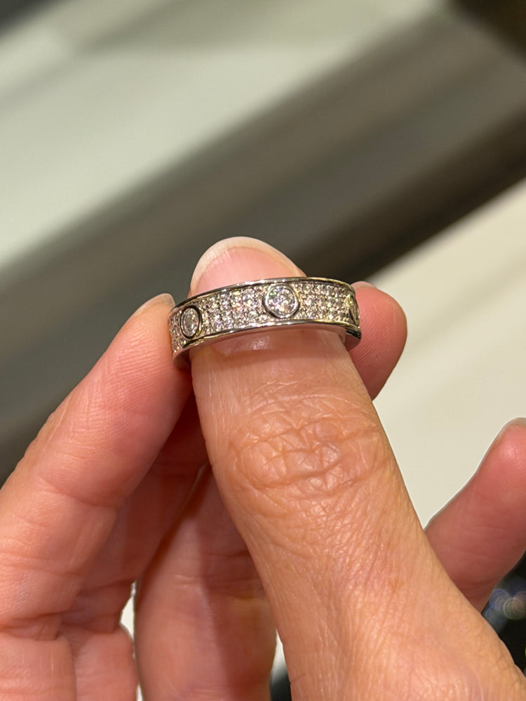 Anillo Lover de Plata con Moissanita Full Pavé