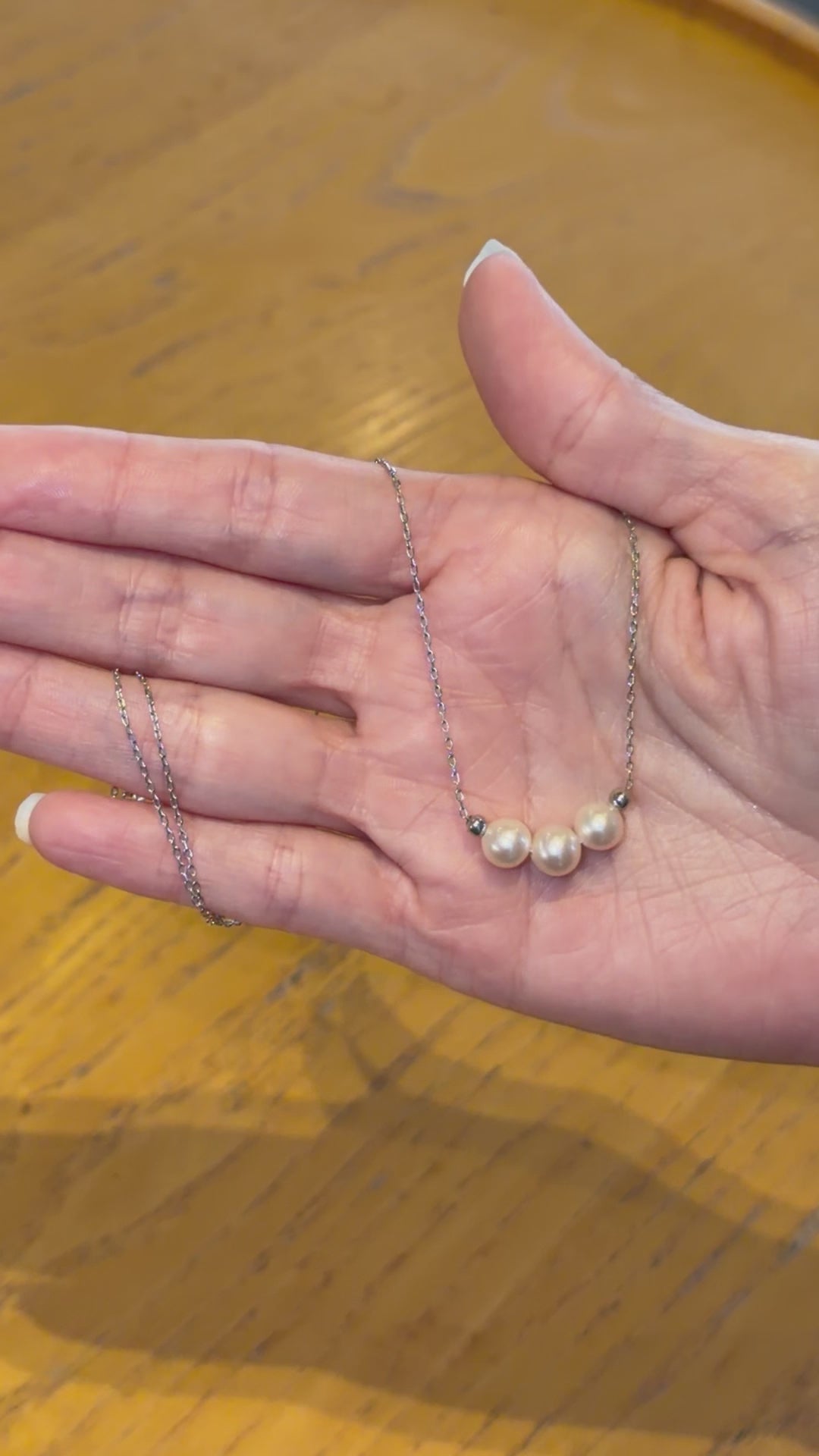 Collar de 3 Perlas de Plata