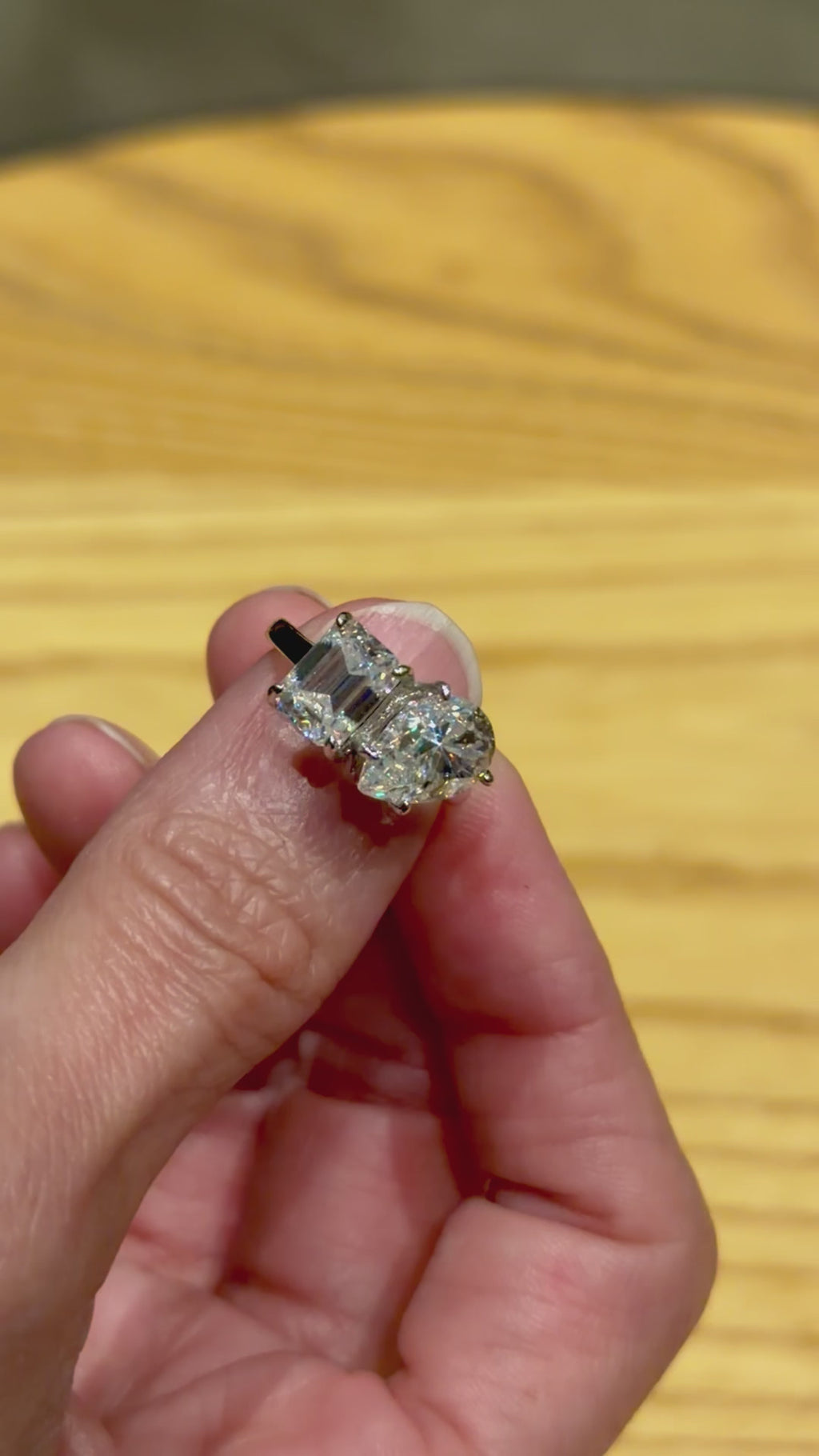 Anillo Tu & Yo de Plata con 2 Moissanitas de 2ct
