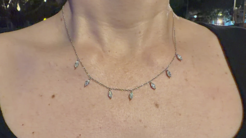 Collar Marquesas de Plata con Moissanita