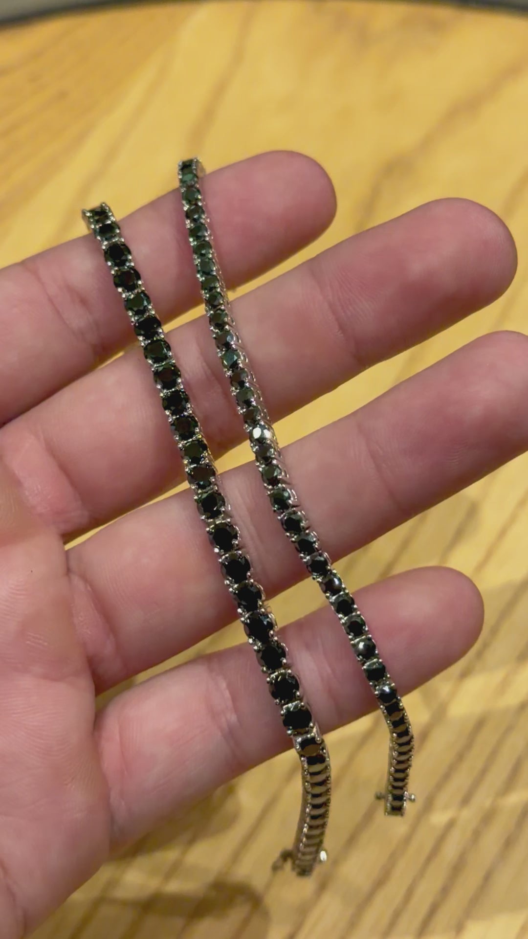 Pulseras Tenis de Plata con Moissanita Negra