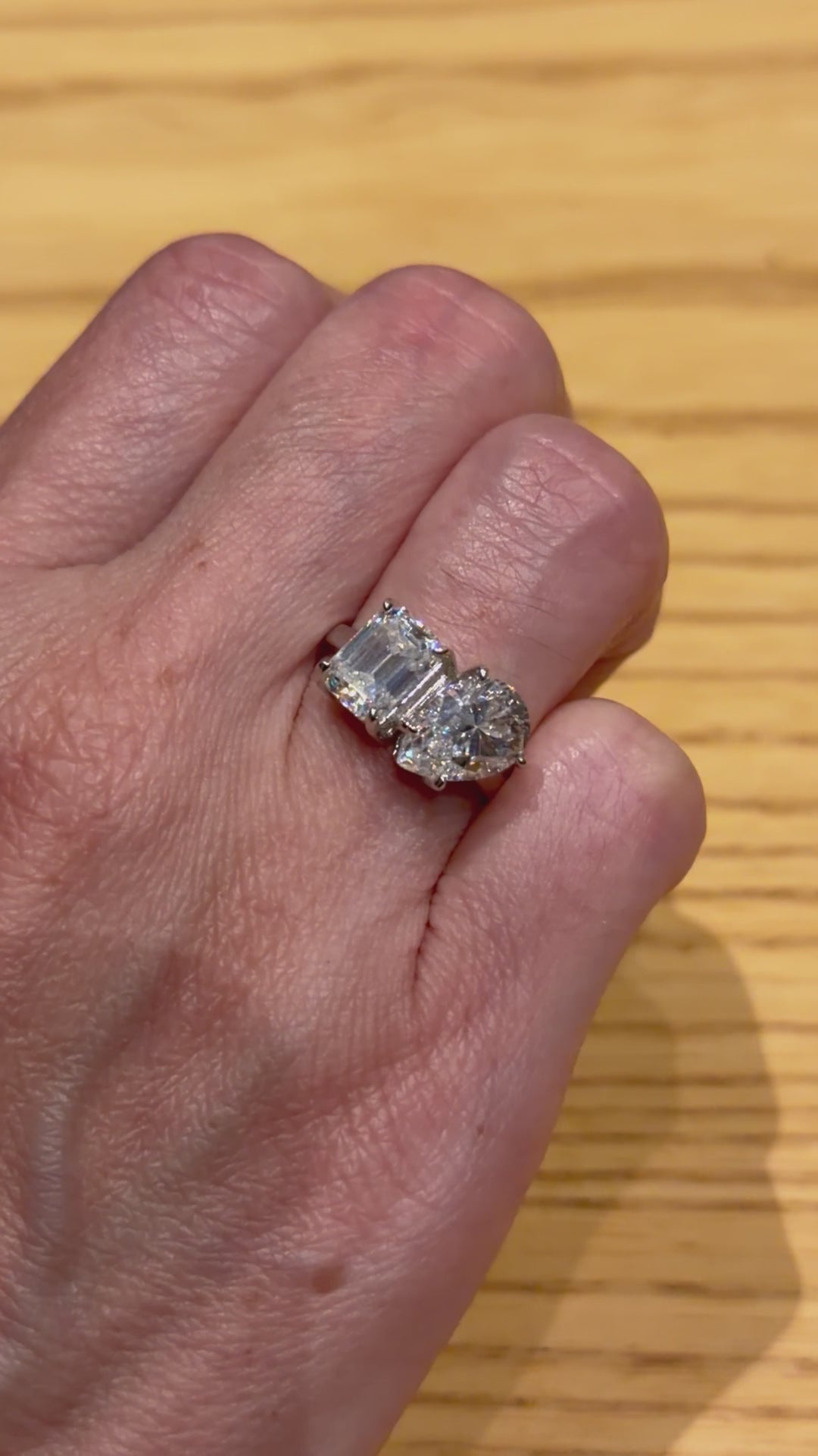 Anillo Tu & Yo de Plata con 2 Moissanitas de 2ct