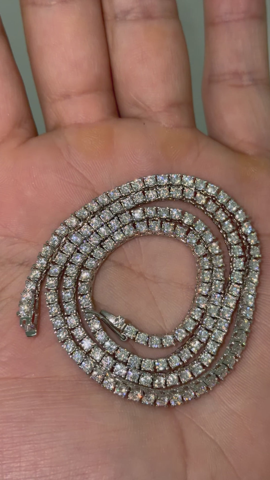 Cadena Tenis de Plata con Moissanita 2.5mm 45cm